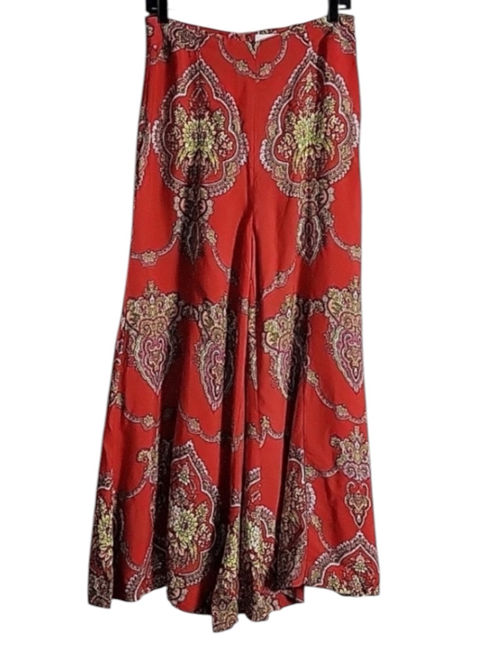 Anthropologie ett:twa Manon Flared Pants Red/Gold Paisley Medallion Size 14 NWT - Picture 5 of 12